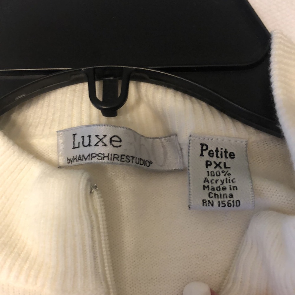 3 Acrylic Sweaters: 1 winter white, 1 blue, and 1 orange. Luxe brand - Picture 2 of 5